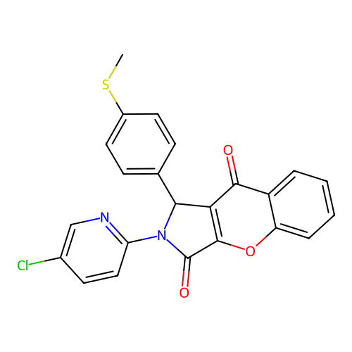 2-(5-chloropyridin-2-yl)-1-[4-(methylsulfanyl)phenyl]-1,2-dihydrochromeno[2,3-c]pyrrole-3,9-dione structure