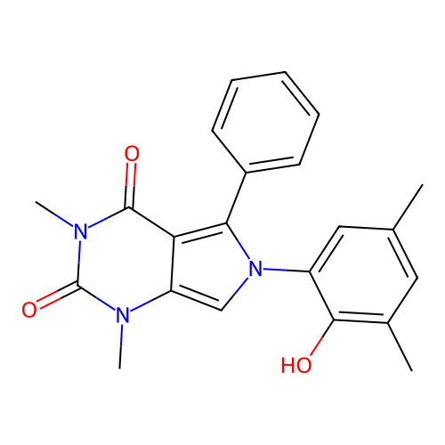 6-(2-hydroxy-3,5-dimethylphenyl)-1,3-dimethyl-5-phenyl-1H-pyrrolo[3,4-d]pyrimidine-2,4(3H,6H)-dione structure