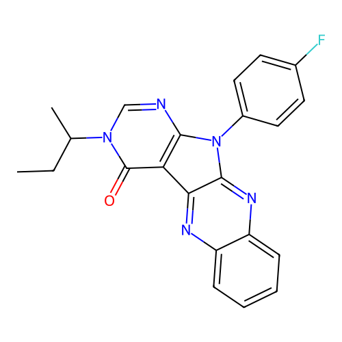 3-sec-butyl-11-(4-fluorophenyl)-3,11-dihydro-4H-pyrimido[5',4':4,5]pyrrolo[2,3-b]quinoxalin-4-one structure