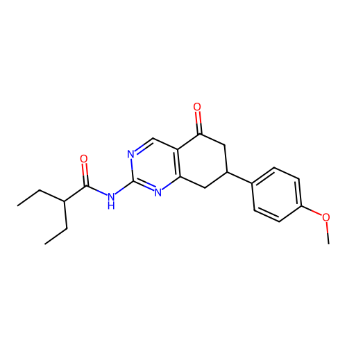 2-ethyl-N-[7-(4-methoxyphenyl)-5-oxo-5,6,7,8-tetrahydroquinazolin-2-yl]butanamide structure