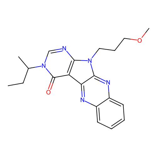 3-(butan-2-yl)-11-(3-methoxypropyl)-3,11-dihydro-4H-pyrimido[5',4':4,5]pyrrolo[2,3-b]quinoxalin-4-one structure