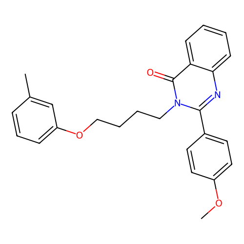 2-(4-methoxyphenyl)-3-[4-(3-methylphenoxy)butyl]quinazolin-4(3H)-one structure