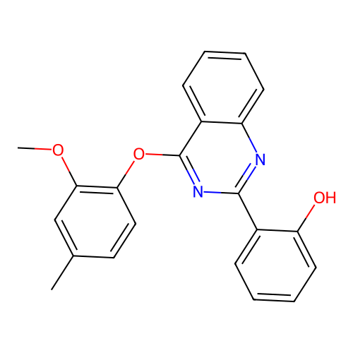 2-[4-(2-Methoxy-4-methylphenoxy)quinazolin-1-ium-2-yl]phenolate structure