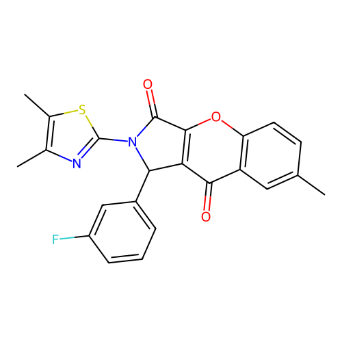 2-(4,5-dimethyl-1,3-thiazol-2-yl)-1-(3-fluorophenyl)-7-methyl-1,2-dihydrochromeno[2,3-c]pyrrole-3,9-dione structure