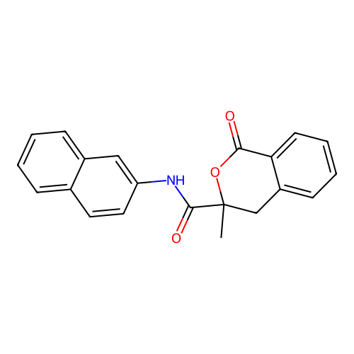 3-methyl-N-(naphthalen-2-yl)-1-oxo-3,4-dihydro-1H-isochromene-3-carboxamide structure