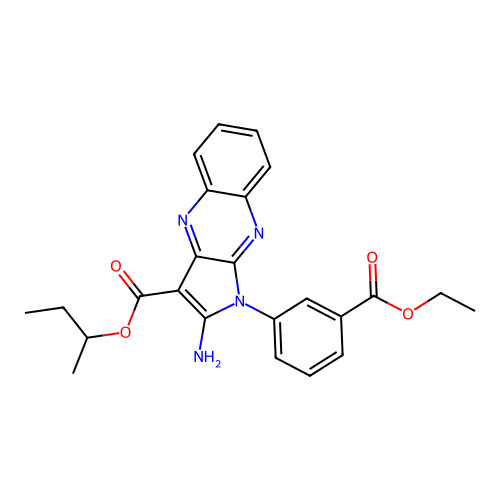butan-2-yl 2-amino-1-(3-ethoxycarbonylphenyl)pyrrolo[3,2-b]quinoxaline-3-carboxylate structure