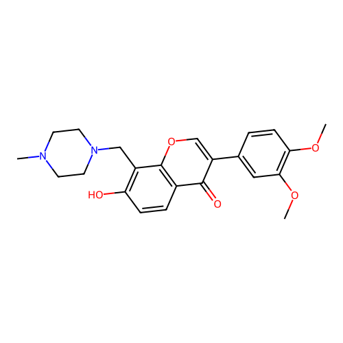 3-(3,4-dimethoxyphenyl)-7-hydroxy-8-((4-methylpiperazin-1-yl)methyl)-4H-chromen-4-one structure