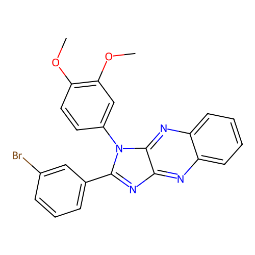 2-(3-bromophenyl)-1-(3,4-dimethoxyphenyl)-1H-imidazo[4,5-b]quinoxaline structure