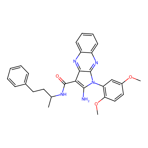 2-amino-1-(2,5-dimethoxyphenyl)-N-(4-phenylbutan-2-yl)-1H-pyrrolo[2,3-b]quinoxaline-3-carboxamide structure