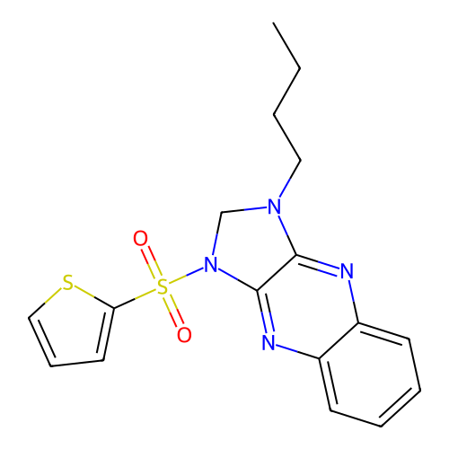 1-butyl-3-thiophen-2-ylsulfonyl-2H-imidazo[4,5-b]quinoxaline structure