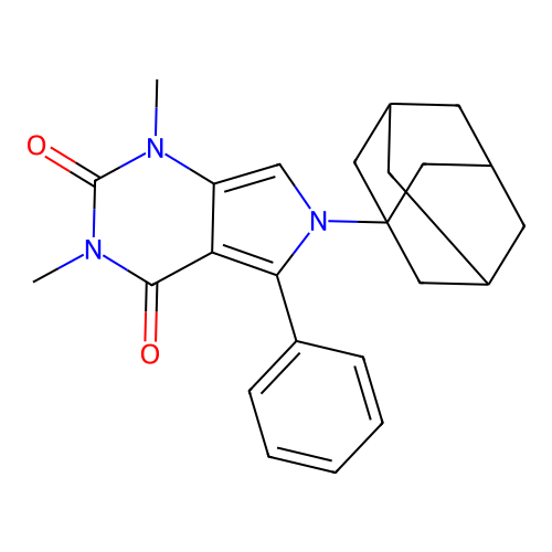 6-(1-adamantyl)-1,3-dimethyl-5-phenylpyrrolo[3,4-d]pyrimidine-2,4-dione structure
