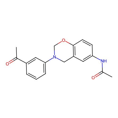 N-[3-(3-acetylphenyl)-3,4-dihydro-2H-1,3-benzoxazin-6-yl]acetamide structure