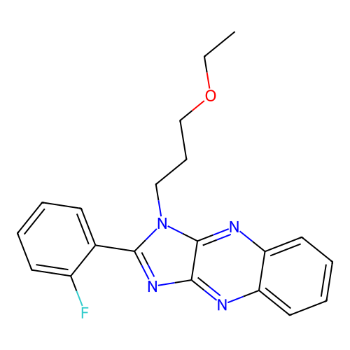 1-(3-ethoxypropyl)-2-(2-fluorophenyl)-1H-imidazo[4,5-b]quinoxaline structure