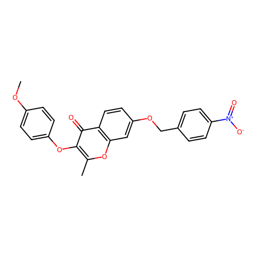 3-(4-Methoxyphenoxy)-2-methyl-7-[(4-nitrophenyl)methoxy]chromen-4-one structure