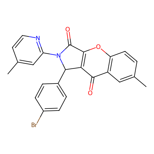 1-(4-bromophenyl)-7-methyl-2-(4-methylpyridin-2-yl)-1,2-dihydrochromeno[2,3-c]pyrrole-3,9-dione structure