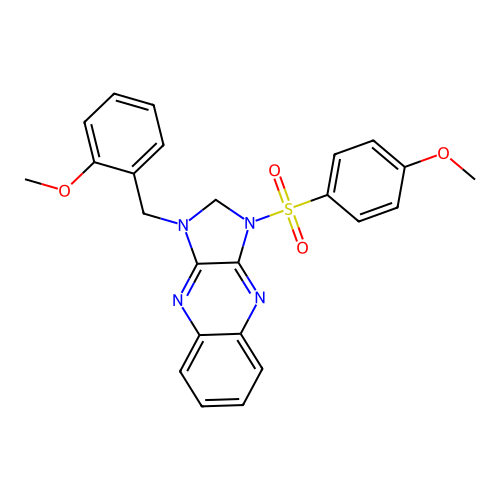 1-[(2-methoxyphenyl)methyl]-3-(4-methoxyphenyl)sulfonyl-2H-imidazo[4,5-b]quinoxaline structure
