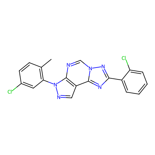 7-(5-chloro-2-methylphenyl)-2-(2-chlorophenyl)-7H-pyrazolo[4,3-e][1,2,4]triazolo[1,5-c]pyrimidine structure