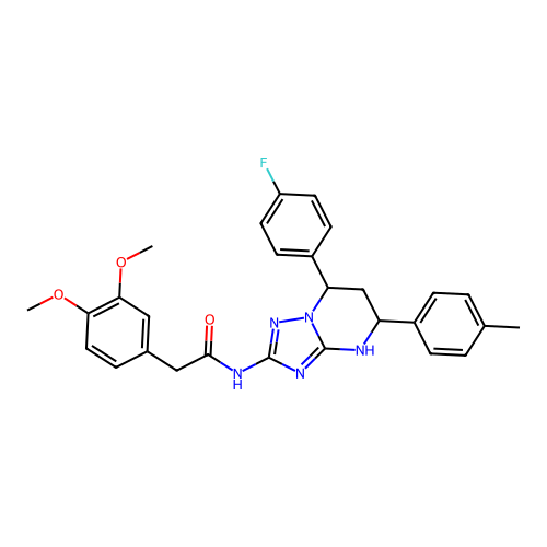 2-(3,4-dimethoxyphenyl)-N-(7-(4-fluorophenyl)-5-(p-tolyl)-4,5,6,7-tetrahydro-[1,2,4]triazolo[1,5-a]pyrimidin-2-yl)acetamide structure