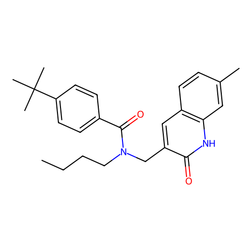 N-butyl-4-tert-butyl-N-[(7-methyl-2-oxo-1H-quinolin-3-yl)methyl]benzamide structure