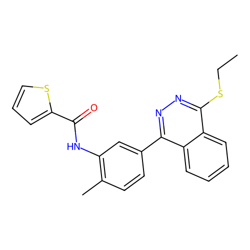 N-{5-[4-(ethylsulfanyl)phthalazin-1-yl]-2-methylphenyl}thiophene-2-carboxamide structure