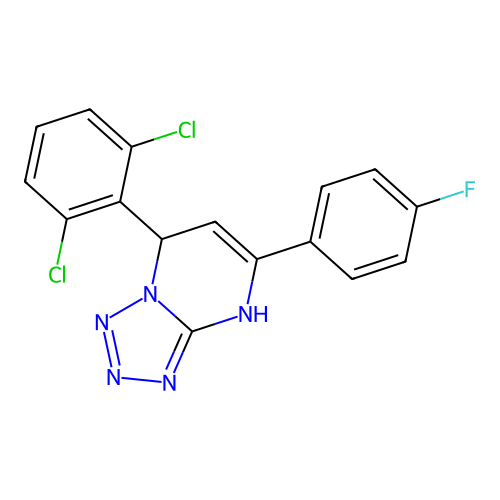 7-(2,6-Dichlorophenyl)-5-(4-fluorophenyl)-4,7-dihydrotetrazolo[1,5-a]pyrimidine structure