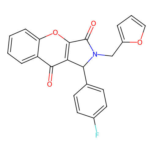 1-(4-fluorophenyl)-2-(furan-2-ylmethyl)-1,2-dihydrochromeno[2,3-c]pyrrole-3,9-dione structure