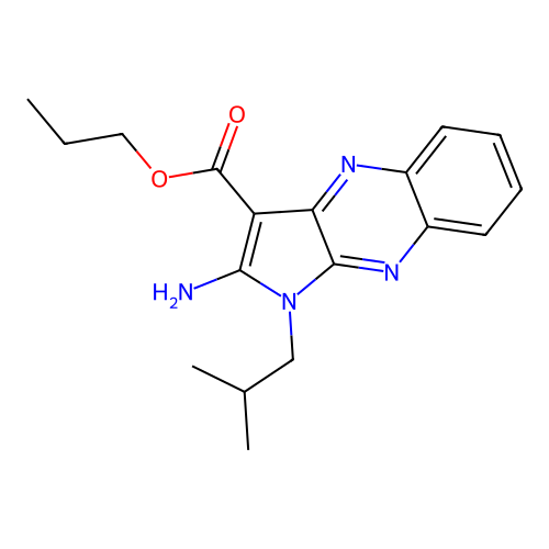 propyl 2-amino-1-isobutyl-1H-pyrrolo[2,3-b]quinoxaline-3-carboxylate structure