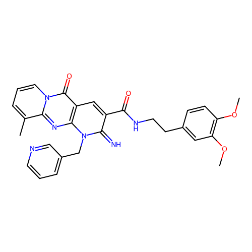 N-(3,4-dimethoxyphenethyl)-2-imino-10-methyl-5-oxo-1-(pyridin-3-ylmethyl)-2,5-dihydro-1H-dipyrido[1,2-a:2',3'-d]pyrimidine-3-carboxamide structure