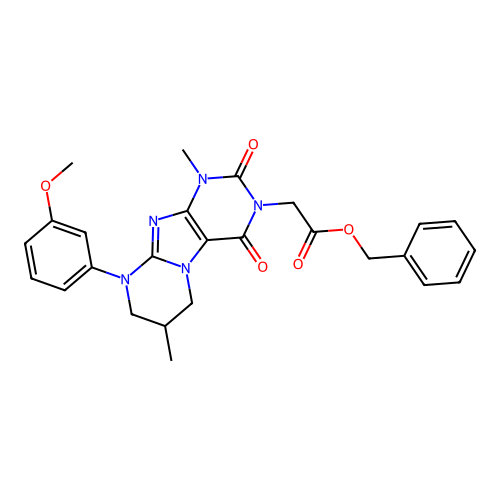 benzyl 2-[9-(3-methoxyphenyl)-1,7-dimethyl-2,4-dioxo-1H,2H,3H,4H,6H,7H,8H,9H-pyrimido[1,2-g]purin-3-yl]acetate structure