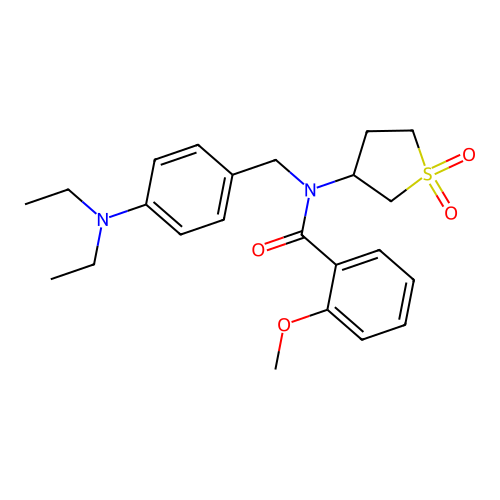 N-[4-(diethylamino)benzyl]-N-(1,1-dioxidotetrahydrothiophen-3-yl)-2-methoxybenzamide structure