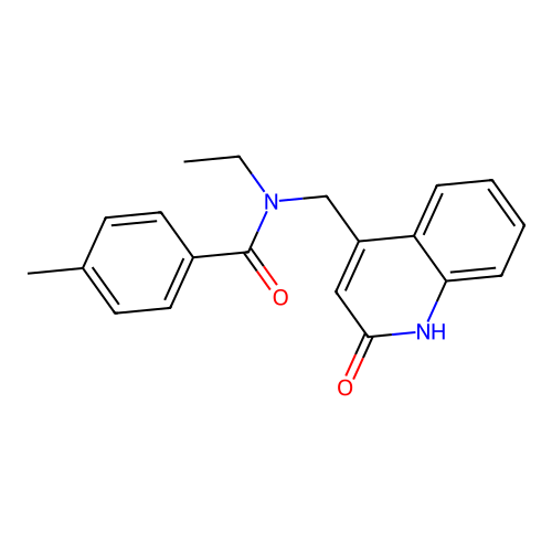 N-ethyl-4-methyl-N-[(2-oxo-1H-quinolin-4-yl)methyl]benzamide structure