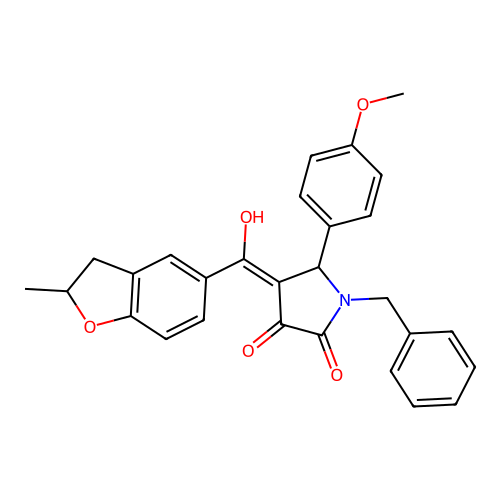 1-benzyl-3-hydroxy-5-(4-methoxyphenyl)-4-(2-methyl-2,3-dihydro-1-benzofuran-5-carbonyl)-2,5-dihydro-1H-pyrrol-2-one structure