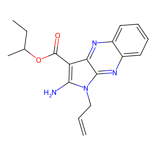 butan-2-yl 2-amino-1-(prop-2-en-1-yl)-1H-pyrrolo[2,3-b]quinoxaline-3-carboxylate structure