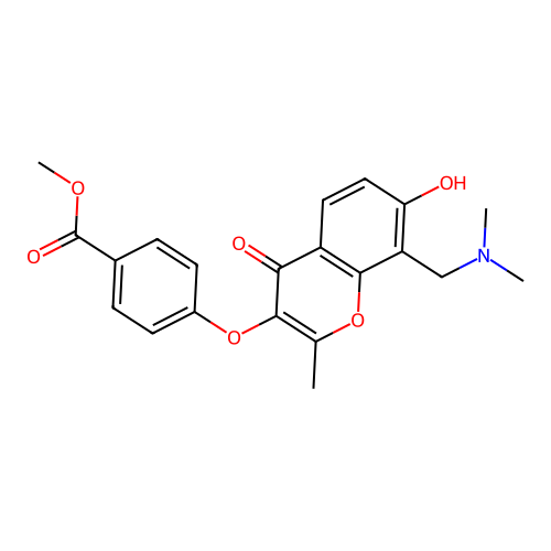 methyl 4-({8-[(dimethylamino)methyl]-7-hydroxy-2-methyl-4-oxo-4H-chromen-3-yl}oxy)benzoate structure