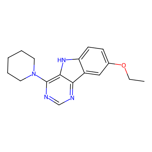 8-ethoxy-4-(piperidin-1-yl)-5H-pyrimido[5,4-b]indole structure