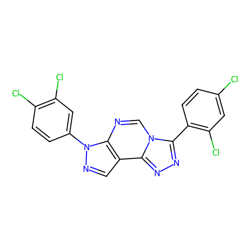 C18H8Cl4N6 structure