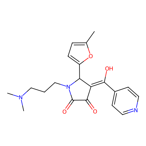 1-[3-(dimethylamino)propyl]-3-hydroxy-5-(5-methylfuran-2-yl)-4-(pyridine-4-carbonyl)-2,5-dihydro-1H-pyrrol-2-one structure