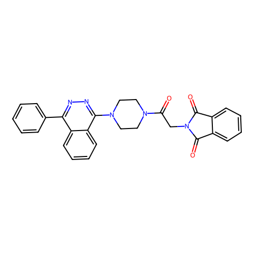 2-[2-Oxo-2-[4-(4-phenyl-1-phthalazinyl)-1-piperazinyl]ethyl]isoindole-1,3-dione structure