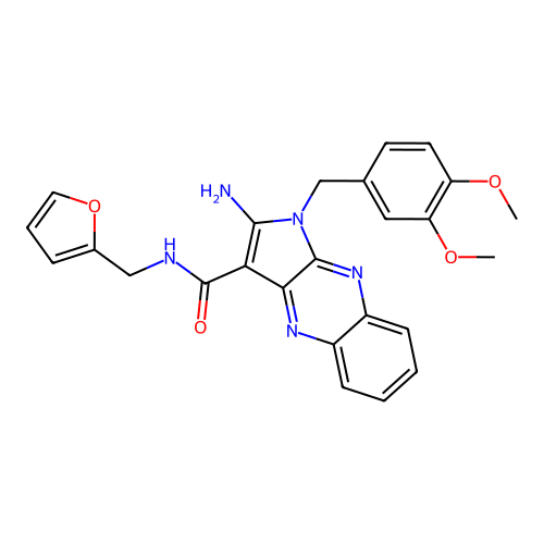 2-amino-1-(3,4-dimethoxybenzyl)-N-(furan-2-ylmethyl)-1H-pyrrolo[2,3-b]quinoxaline-3-carboxamide structure