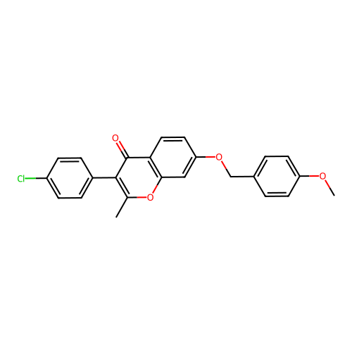 3-(4-Chlorophenyl)-7-[(4-methoxyphenyl)methoxy]-2-methylchromen-4-one structure