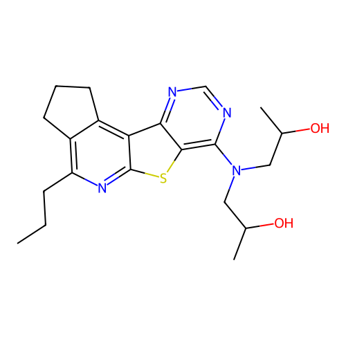 1,1'-((4-propyl-2,3-dihydro-1H-cyclopenta[4',5']pyrido[3',2':4,5]thieno[3,2-d]pyrimidin-7-yl)azanediyl)bis(propan-2-ol) structure