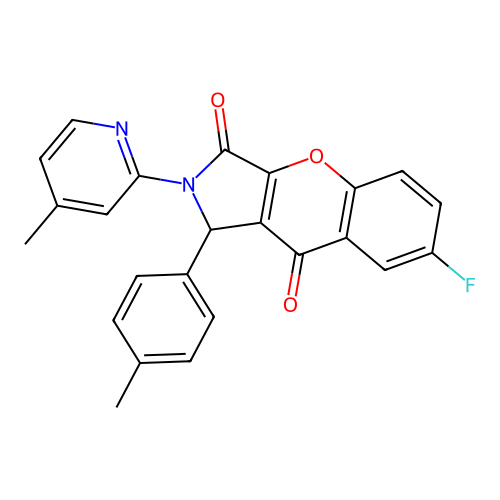 7-fluoro-1-(4-methylphenyl)-2-(4-methylpyridin-2-yl)-1H-chromeno[2,3-c]pyrrole-3,9-dione structure