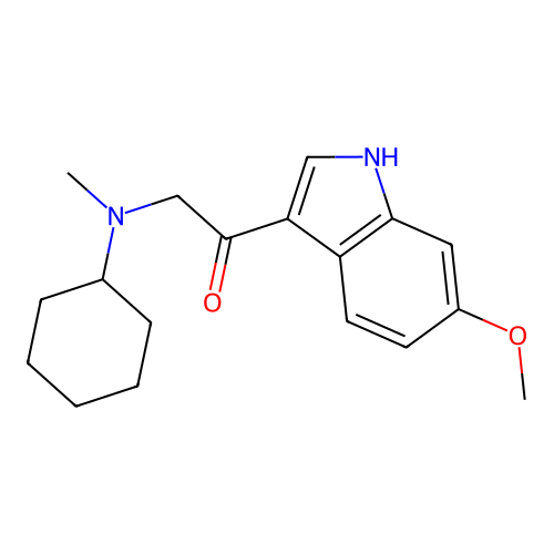 2-[cyclohexyl(methyl)amino]-1-(6-methoxy-1H-indol-3-yl)ethanone structure