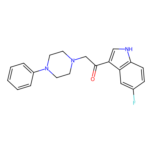 1-(5-fluoro-1H-indol-3-yl)-2-(4-phenylpiperazin-1-yl)ethanone structure