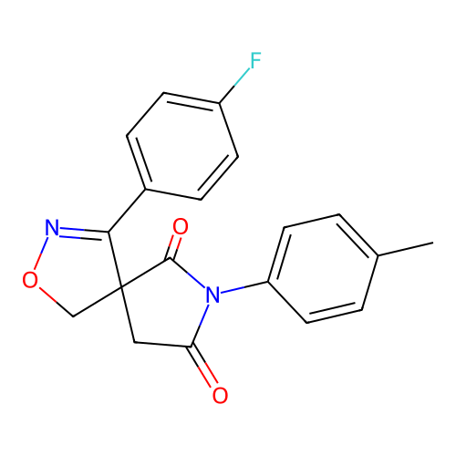 4-(4-fluorophenyl)-7-(4-methylphenyl)-2-oxa-3,7-diazaspiro[4.4]non-3-ene-6,8-dione structure