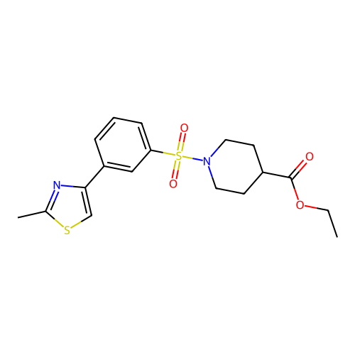 Ethyl 1-{[3-(2-methyl-1,3-thiazol-4-yl)phenyl]sulfonyl}-4-piperidinecarboxylate structure