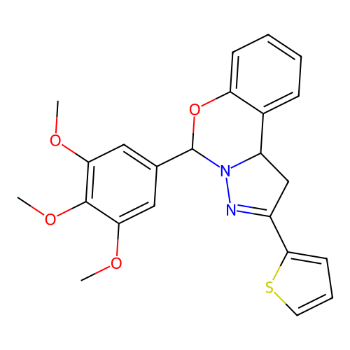 2,3-DIMETHOXY-5-[2-(2-THIENYL)-1,10B-DIHYDROPYRAZOLO[1,5-C][1,3]BENZOXAZIN-5-YL]PHENYL METHYL ETHER structure