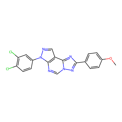 7-(3,4-dichlorophenyl)-2-(4-methoxyphenyl)-7H-pyrazolo[4,3-e][1,2,4]triazolo[1,5-c]pyrimidine structure