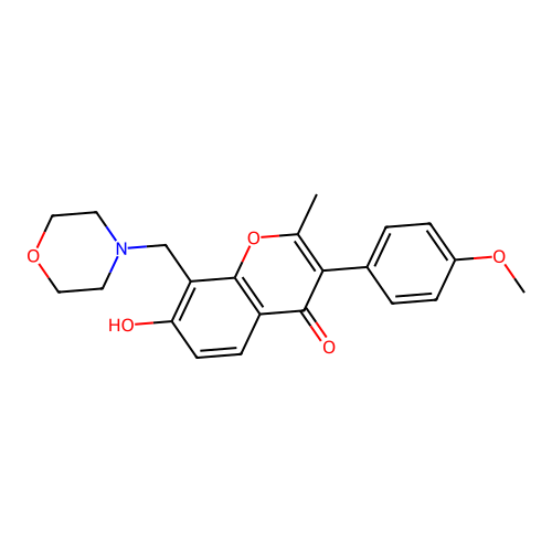 7-Hydroxy-3-(4-methoxyphenyl)-2-methyl-8-(morpholin-4-ylmethyl)chromen-4-one structure