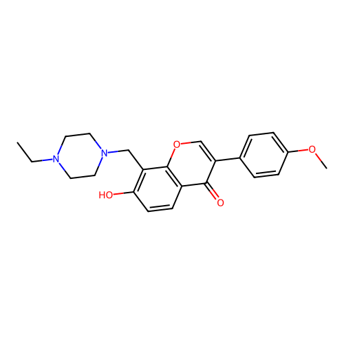 8-((4-ethylpiperazin-1-yl)methyl)-7-hydroxy-3-(4-methoxyphenyl)-4H-chromen-4-one structure